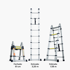 ESCADA TELE DOBR ALUM 5D 1,6+1,6M (3,2M)