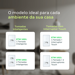 TOMADA 10A 1 TECLSMART WI-FI ETS 2001 PT